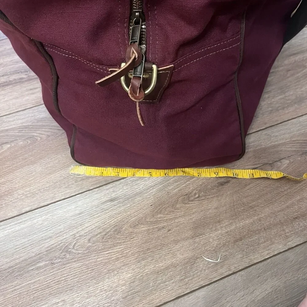 Missabe Railroad DM&IR Maroon Burgundy Large Canvas Duffel Bag Duluth Back
